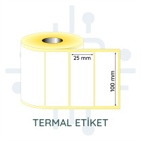 100x25 TERMAL ETİKET 1750 SARIM [Adet]