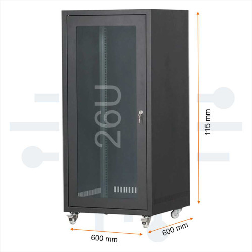 ZEYTEK PRM26U6010 PREMIUM 26U 600X1000MM DIKILITIP KABINET [Adet]