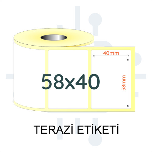 58x40 TERMAL ETİKET 1000 SARIM [Koli_80]
