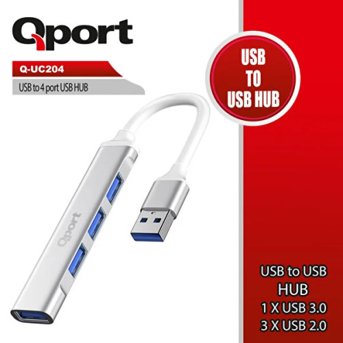 QPORT Q-UC204 USB TO 4 PORT METAL USB ÇOKLAYICI [Adet]
