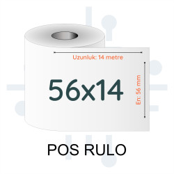 56X14 TERMAL POS RULO 14 Metre [Paket]